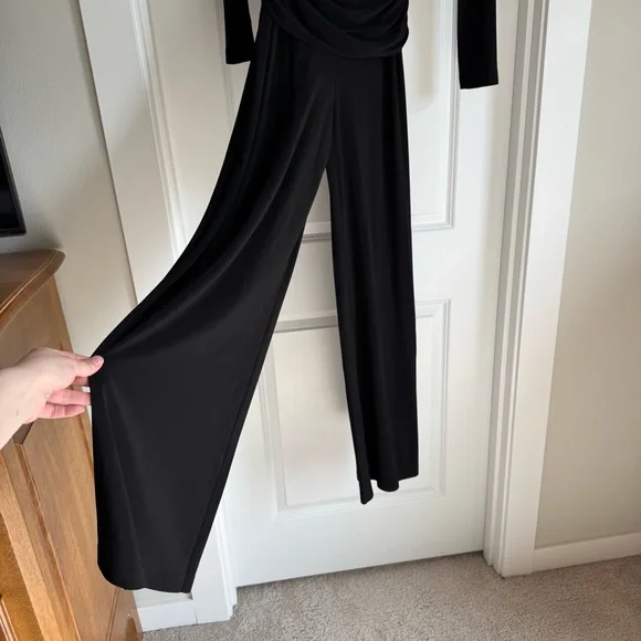 Norma Kamali Black Shoulder Pad Jumpsuit Medium 36 - Picture 5 of 9